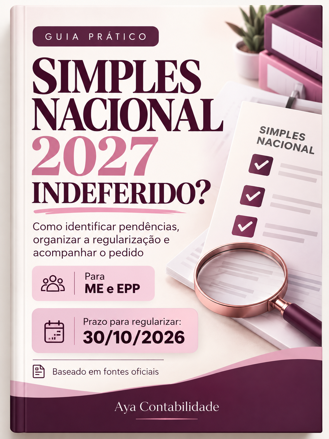 Capa do Guia Simples Nacional 2027 Indeferido